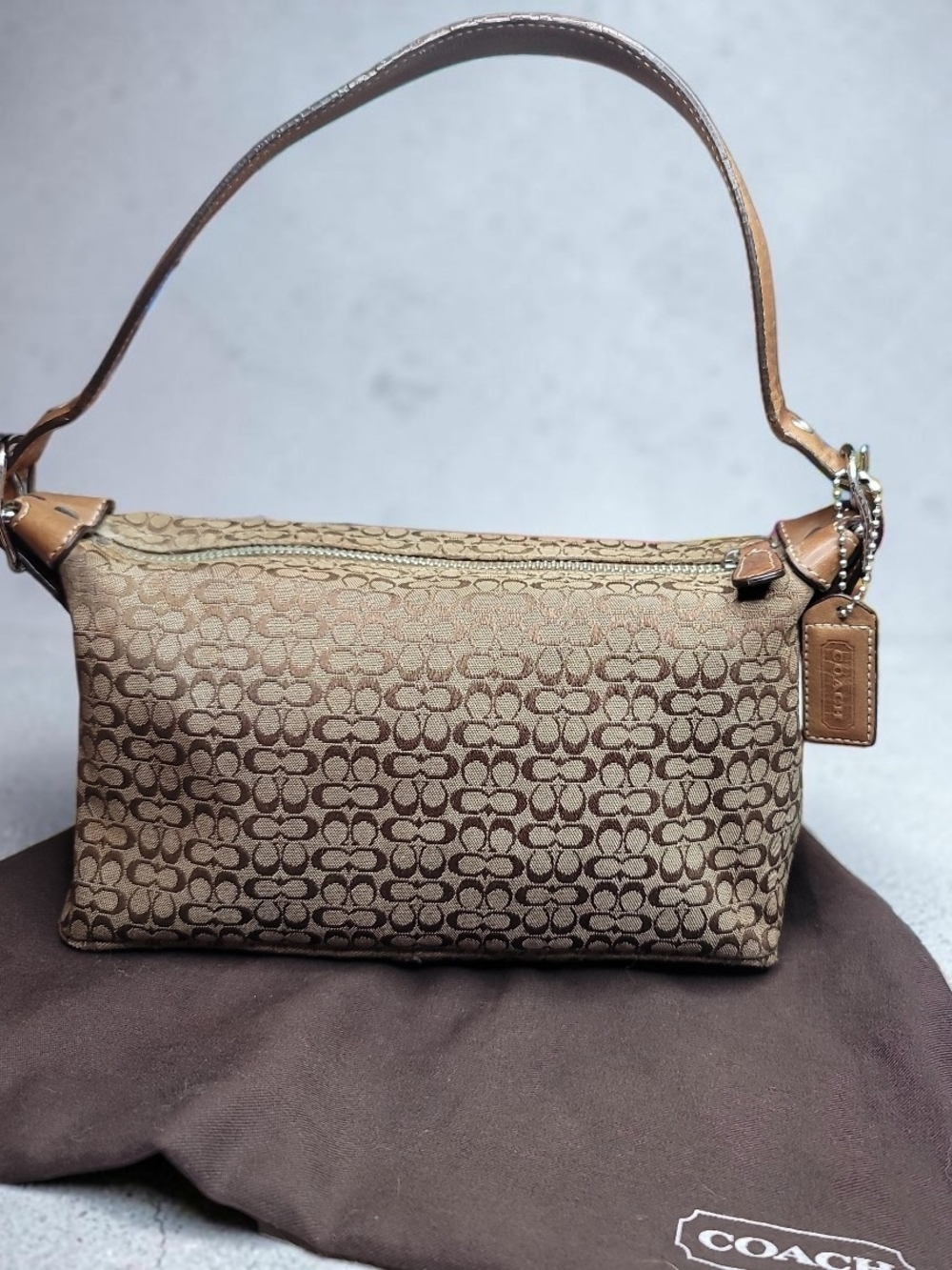 Coach Vintage Signature C Jacquard Demi Bag Preloved With Dustbag